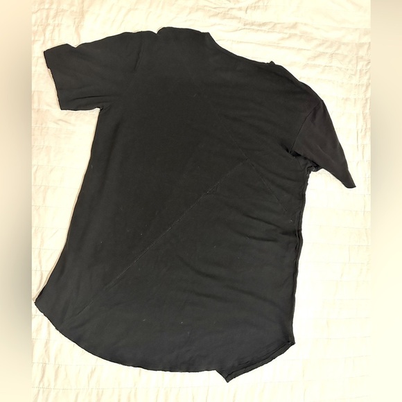 ZARA Men's Black Asymmetrical Long T-Shirt - Picture 3 of 5